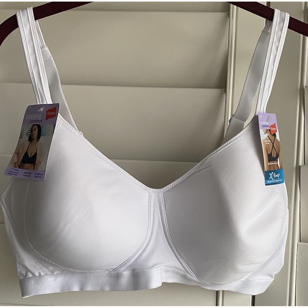 Hanes X-Temp Foam Bra Cooling Comfort Flex Fit Wireless‎ 2XL White MHG507 New